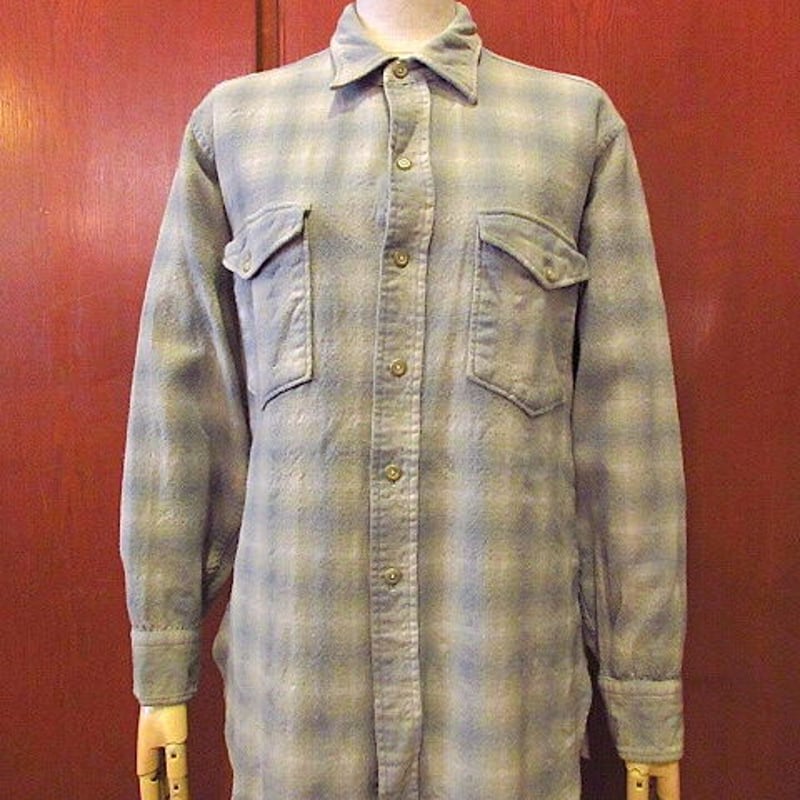ビンテージ40's50's○PENDLETONシャドーチェックウールシャツsize 16 1/