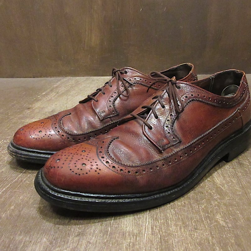 ビンテージ70's○TOWNCRAFTウイングチップシューズ茶size 8 D/B ビンテージ70's○TOWNCRAFTウイングチップシューズ茶size 8 D/B