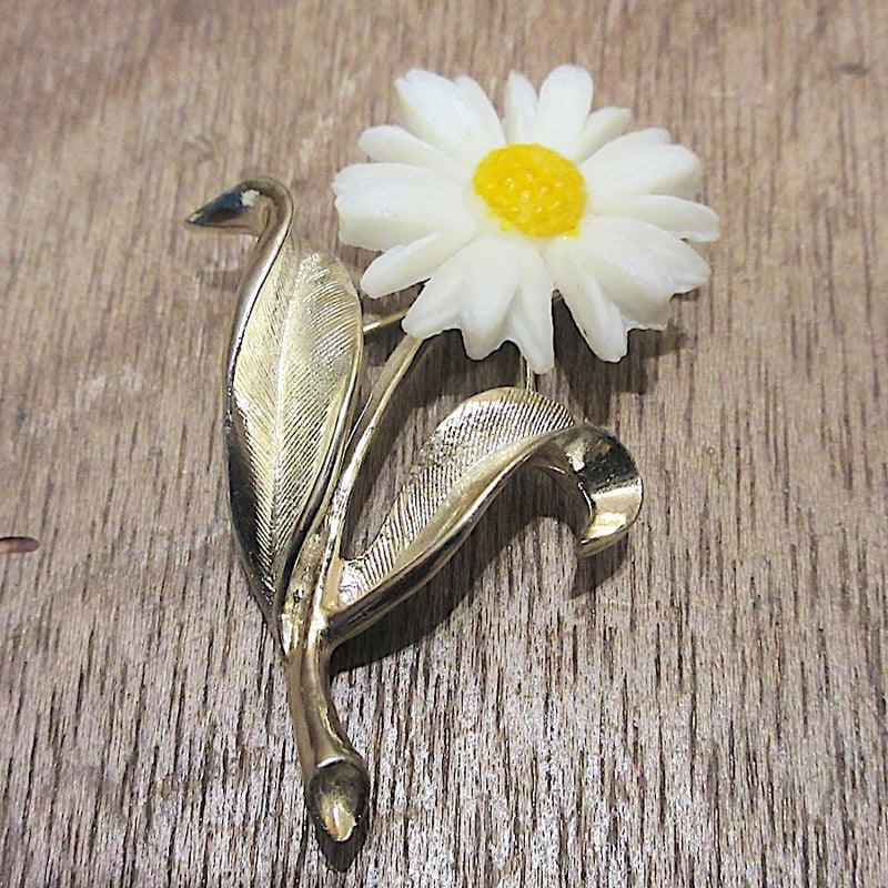 ビンテージ60's70's○フラワーブローチ○251124z7-brc花レトロ