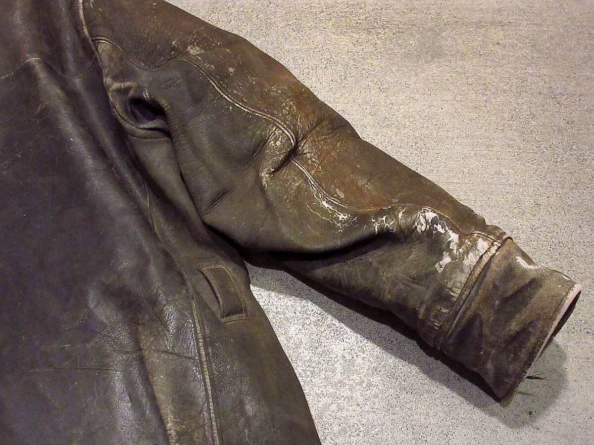 詳細不明 30s 40s バーンストーマーコート レザー カーコート ムートン ビンテージ30's40's○レザーバーンストーマーコート黒○210330f1-m-ct