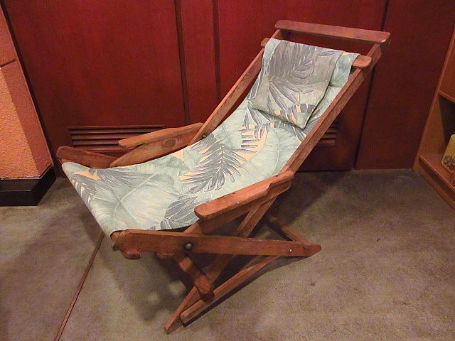 ビンテージ○バーククロス×ウッドアウトドアフォールディング