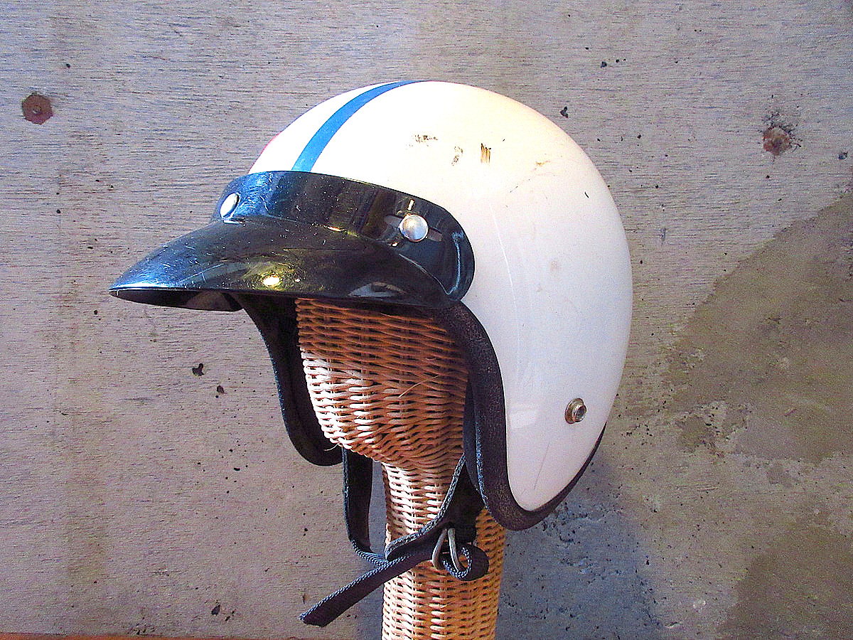 ビンテージ60's○ASC FURY 300バイザー付きジェットヘルメット白