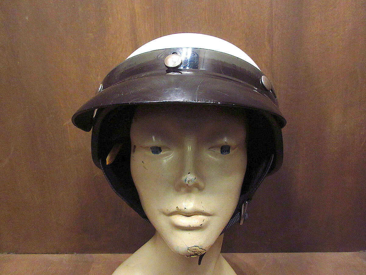 ビンテージ　ハーフヘルメット ビンテージ60's○バイザー付きハーフヘルメット黒size L