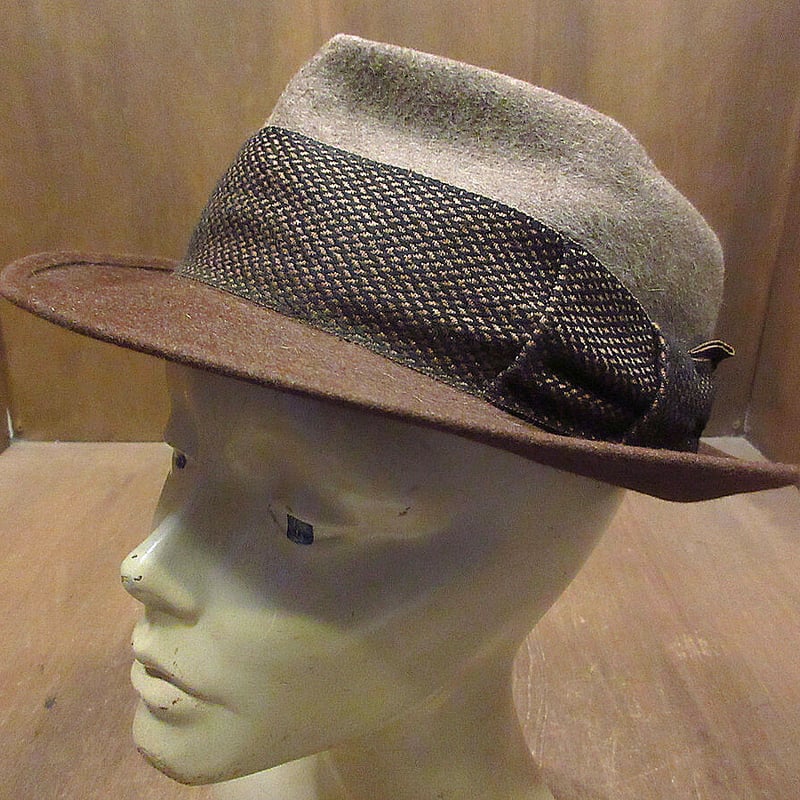 ビンテージ50's60's○STETSONツートンポークパイハット ビンテージ50's60's○STETSONツートンポークパイハット