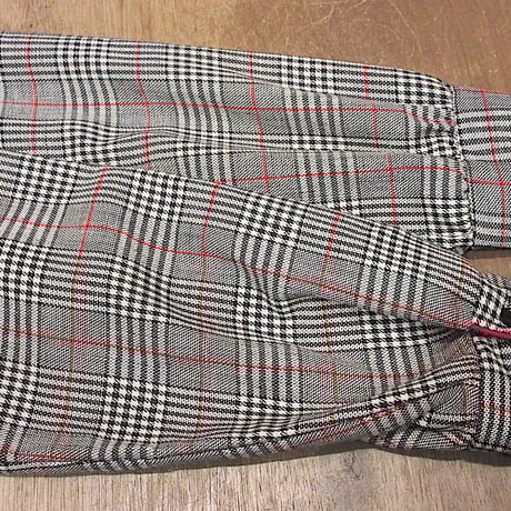 ビンテージ70’s80's●チェックスタンドカラー長袖ワンピースsize 16●250310z3-w-lsdrsレディース古着ドレスレトロ
