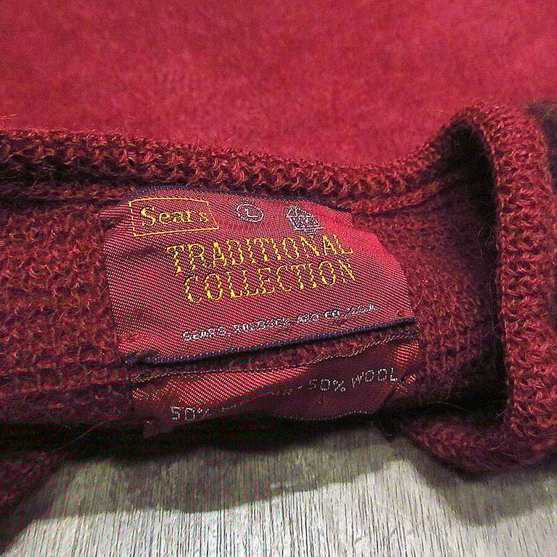 ビンテージ70's○Sears Vネックモヘアセーターsize L○221117s4