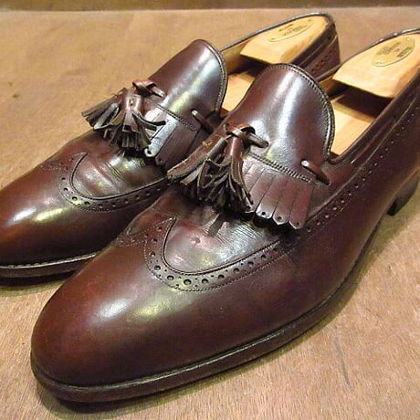 ビンテージ70's80's●Johnston & Murphy ARISTOCRAFTウイングチップタッセルローファー茶10 B/2A●201001n4-m-lf-275cm 1970s1980s