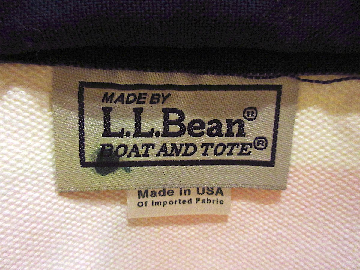 ビンテージ90's○L.L.Beanジッパー付きボーダーキャンバストート