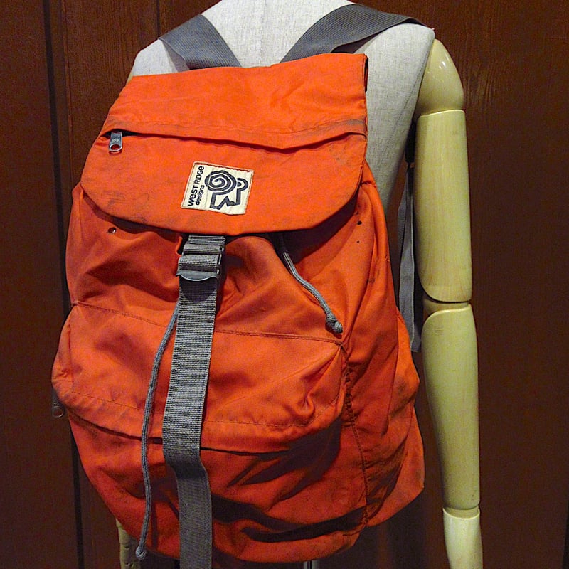 ビンテージ70's○WeST RIDGe designsナイロンバックパックオレンジ