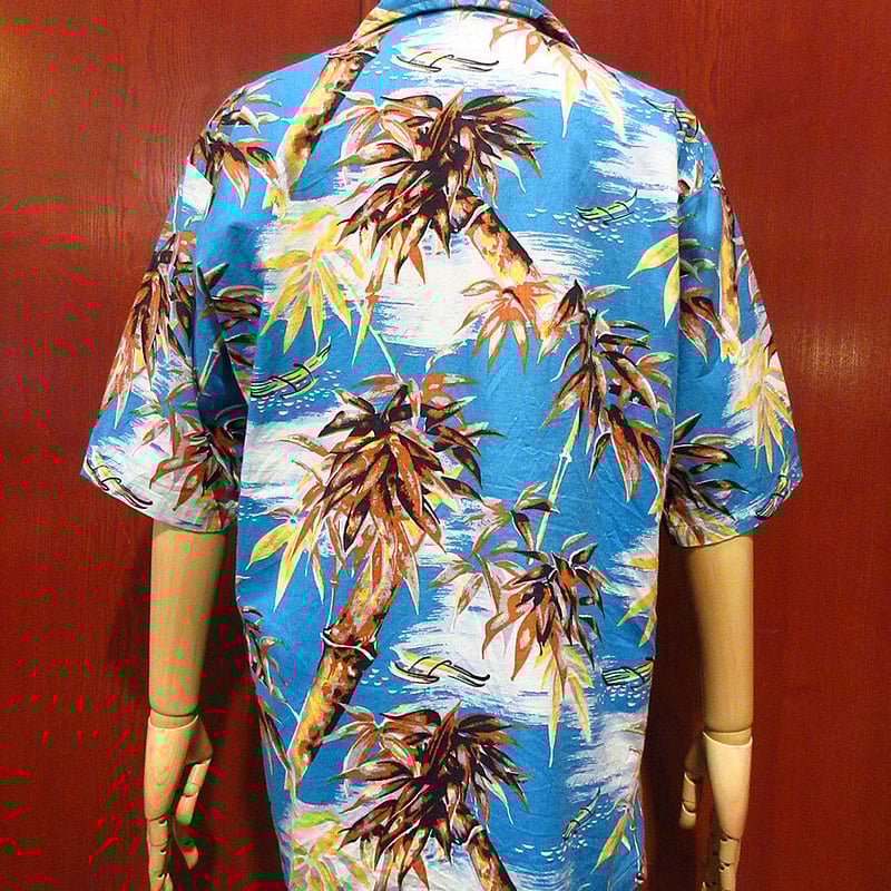 ハワイアンシャツ ビンテージ70's○JCPenney コットン総柄ハワイアンシャツ M○210514s3