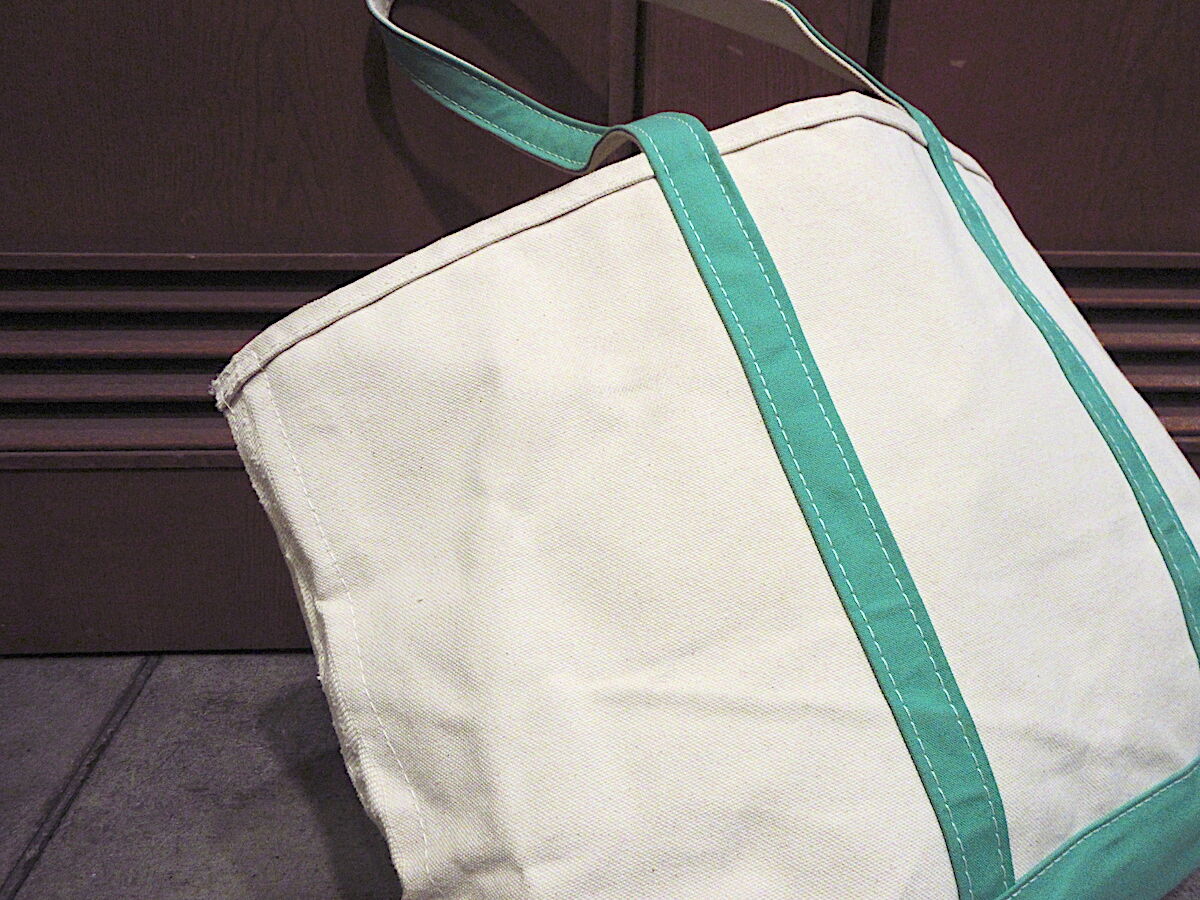 MADE IN U.S.A. L.L.Beanキャンバストートバッグ白×ミントグリーンsize