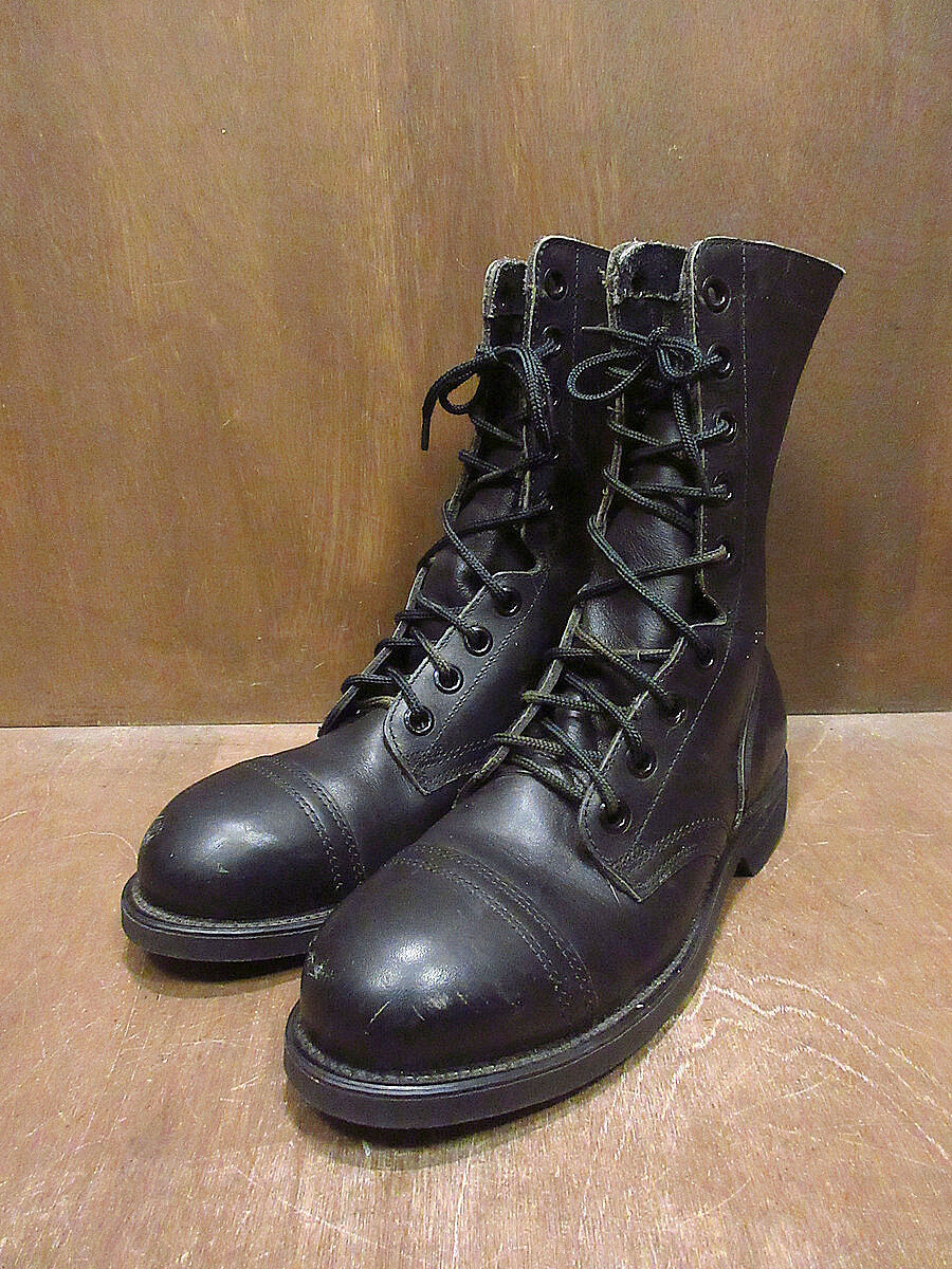 ビンテージ80's○DEADSTOCKミリタリースチールトゥコンバットブーツ黒
