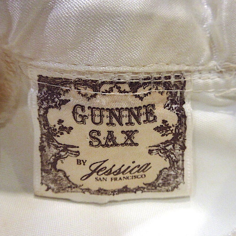 ビンテージ70's○GUNNE SAXスタンドカラーレース×サテンウェディング