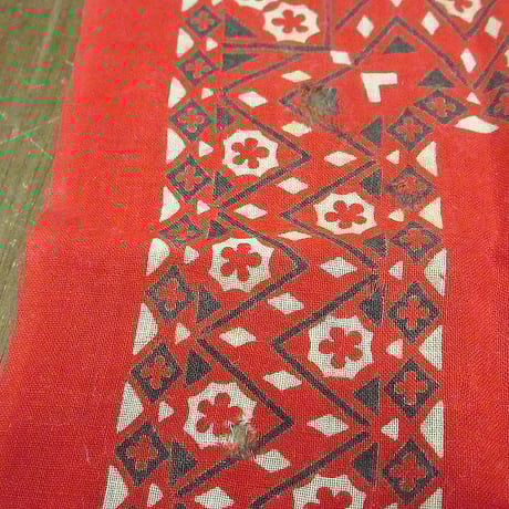 ビンテージ40's●FAST COLOR下鼻象マークコットンバンダナ赤●240825i3-bndエレファントブランド