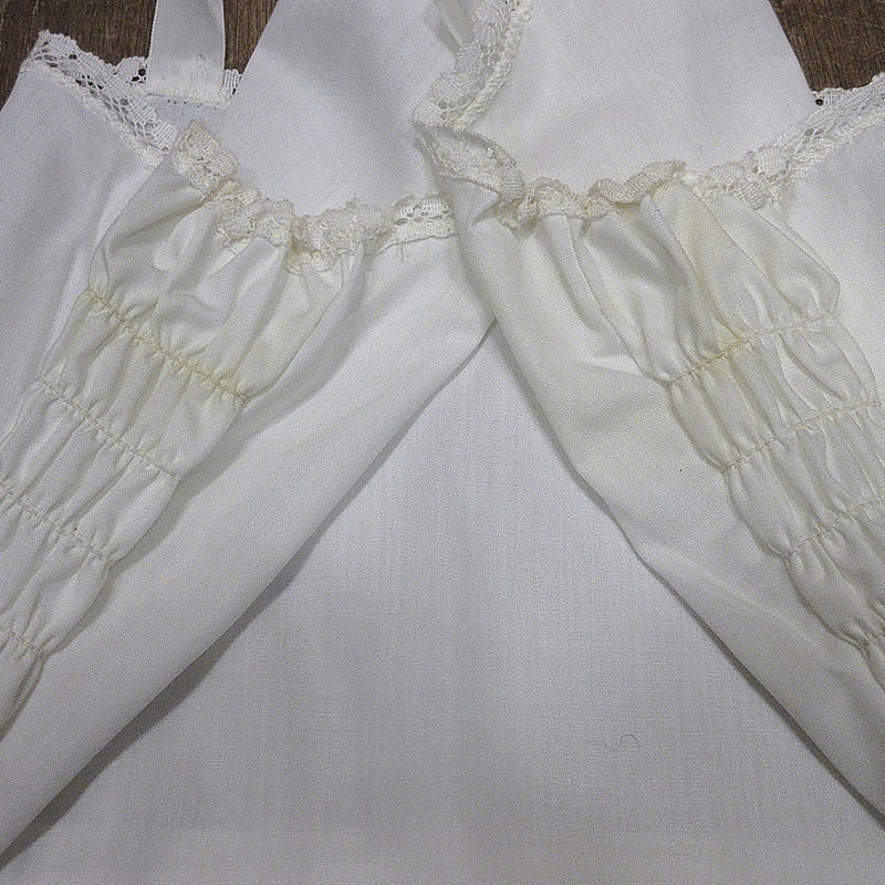 ビンテージ~70's○Her Majestyレース付きスリップ白size 14