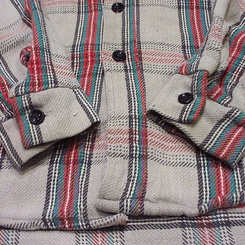 ビンテージ70's80's○gantryチェックヘビーネルシャツsize S
