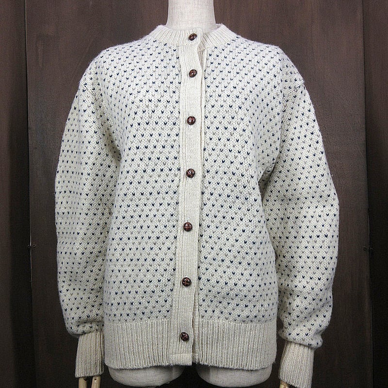 ビンテージ80's○L.L.Beanバーズアイウールニットカーディガン ビンテージ80's○L.L.Beanバーズアイウールニットカーディガン