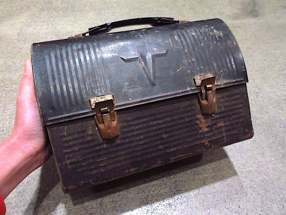 ビンテージ○Thermosメタルランチボックス黒○251117n2-bxsサーモス