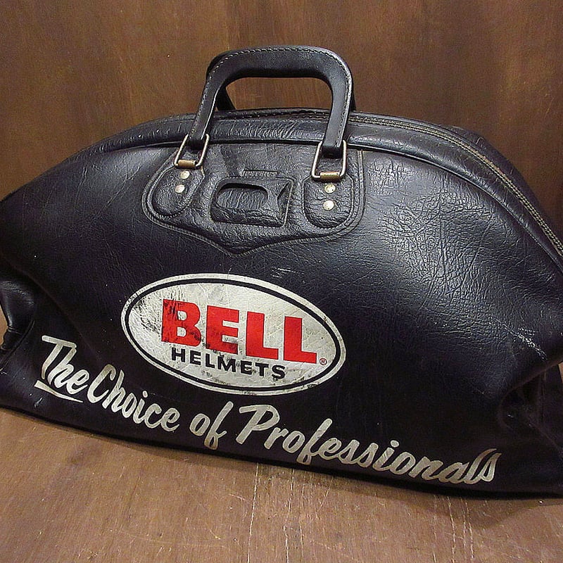 70s BELL ヘルメットバッグ 大型 当時もの レザー 70s BELL ヘルメット