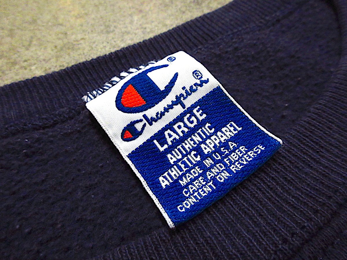 ビンテージ90's○Champion前Vスウェット紺size L○241005m1-m-sws