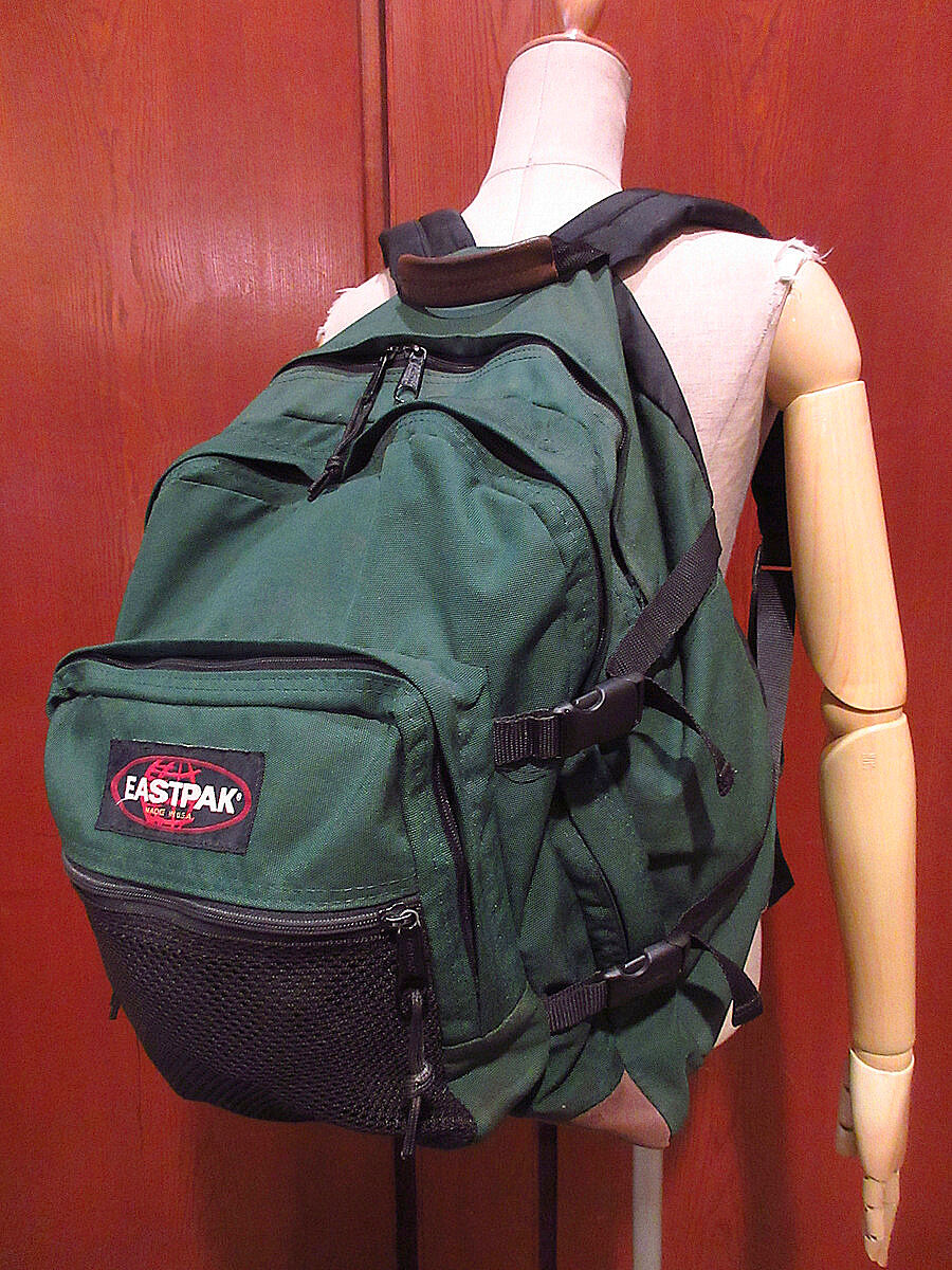 MADE IN U.S.A. EASTPAKボトムレザーバックパック深緑○210613f9-b