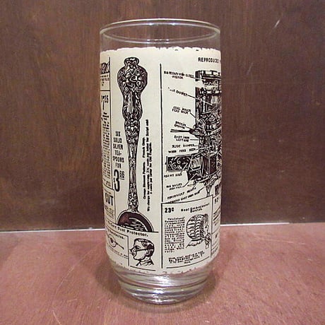 ビンテージ70's●Sears 1908年カタログプリントグラス●210211n3-tbwrシアーズマグカップ食器コップ雑貨