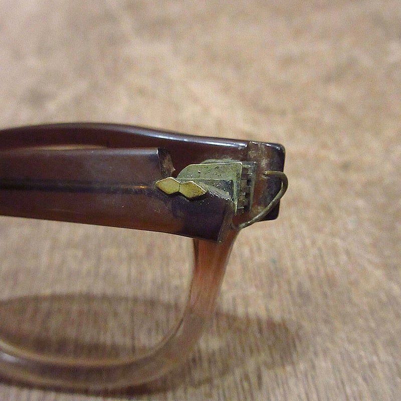 ビンテージ50's60's○ウェリントンブロー眼鏡茶○230924i8-eygls