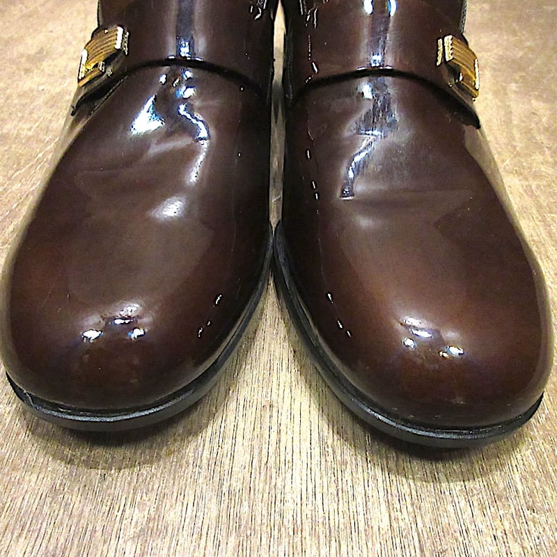 デッドストック 70年代 FREEMAN フリーマン Free-Flex ローファー レザーシューズ ブラウン (メンズ 9 1/2 C) 中古 古着 KA1699 ビンテージ70's○DEADSTOCK FREEMANエナメルローファー茶size 7 1/2