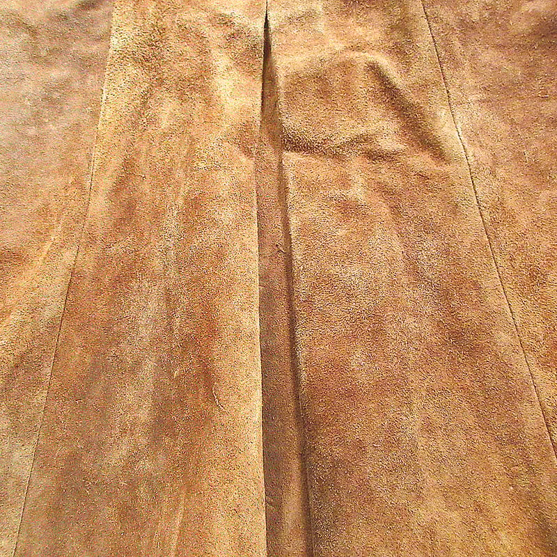 ビンテージ70's○Charレザー×スウェード切り返しヒッピーベスト茶