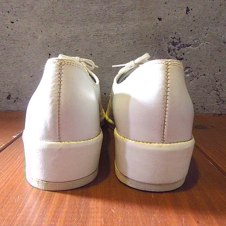 ビンテージ70’s●DEADSTOCK VOGUEレディースUチップシューズ白size 8AA/AAAA●250225k7-w-dshs-24cm 1970sデッドストックレトロ