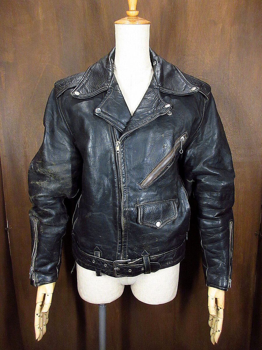 ビンテージ50's○PENNEY'Sレザーダブルライダースジャケットsize 38
