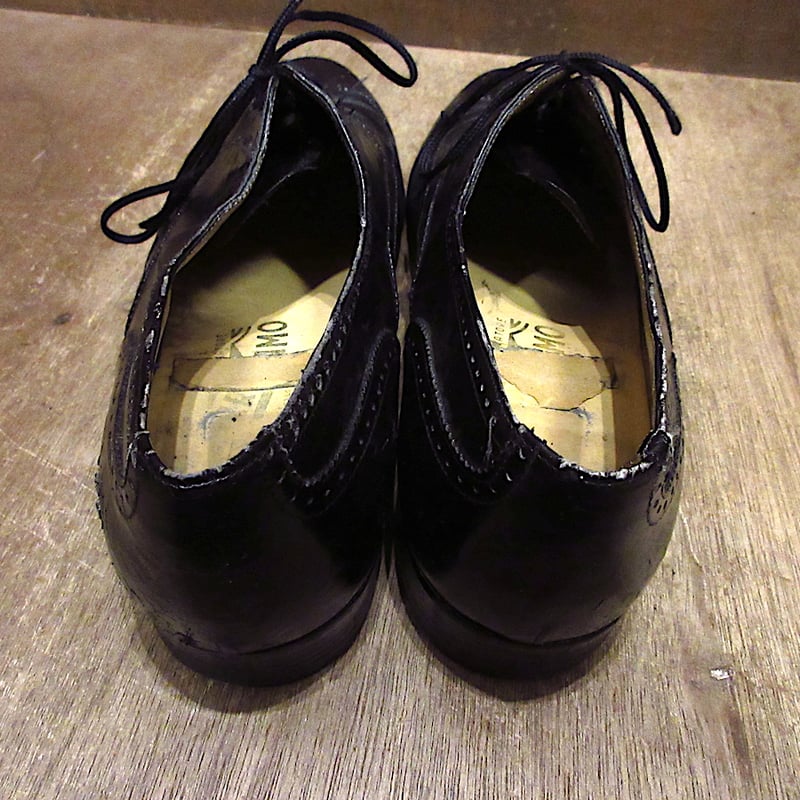 ビンテージ○Salvatore Ferragamoウイングチップシューズ黒size 10 B○