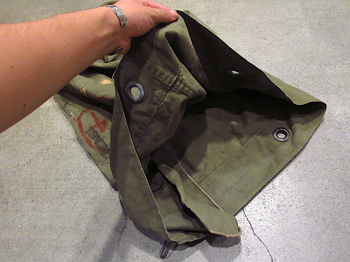 ビンテージ USMC キャンバス ダッフルバッグ 米軍 ミリタリー ステンシル ビンテージ40's○ミリタリーステンシル入りキャンバスダッフル
