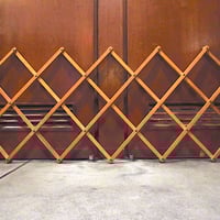 ビンテージ~50's●ウッドアコーディオンゲージ茶●250714m6-otclct木製ミッドセンチュリーインテリア雑貨