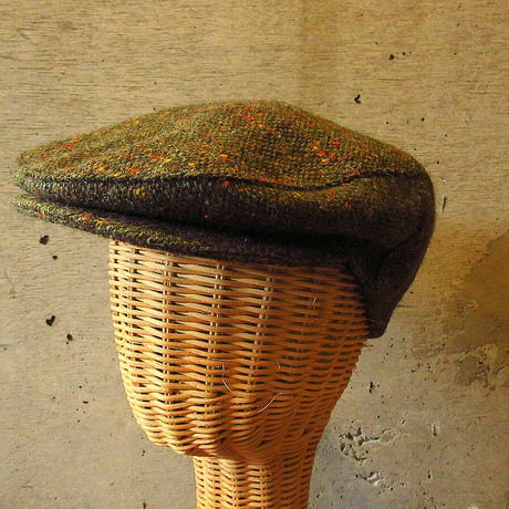Quill’s Woollen Marketネップ織りツイードハンチング帽size 6 7/8●230816k4-m-cp-htgウール帽子メンズアイルランド製