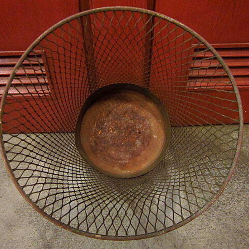 ビンテージ-40's○Nemco ブリキメッシュトラッシュ缶○odst 30s1930s194