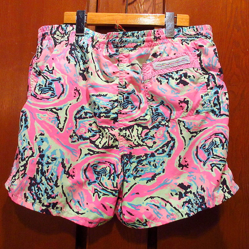 ビンテージ90's○O'NEILL ナイロン総柄スイムショーツ W84cm○210618s7-