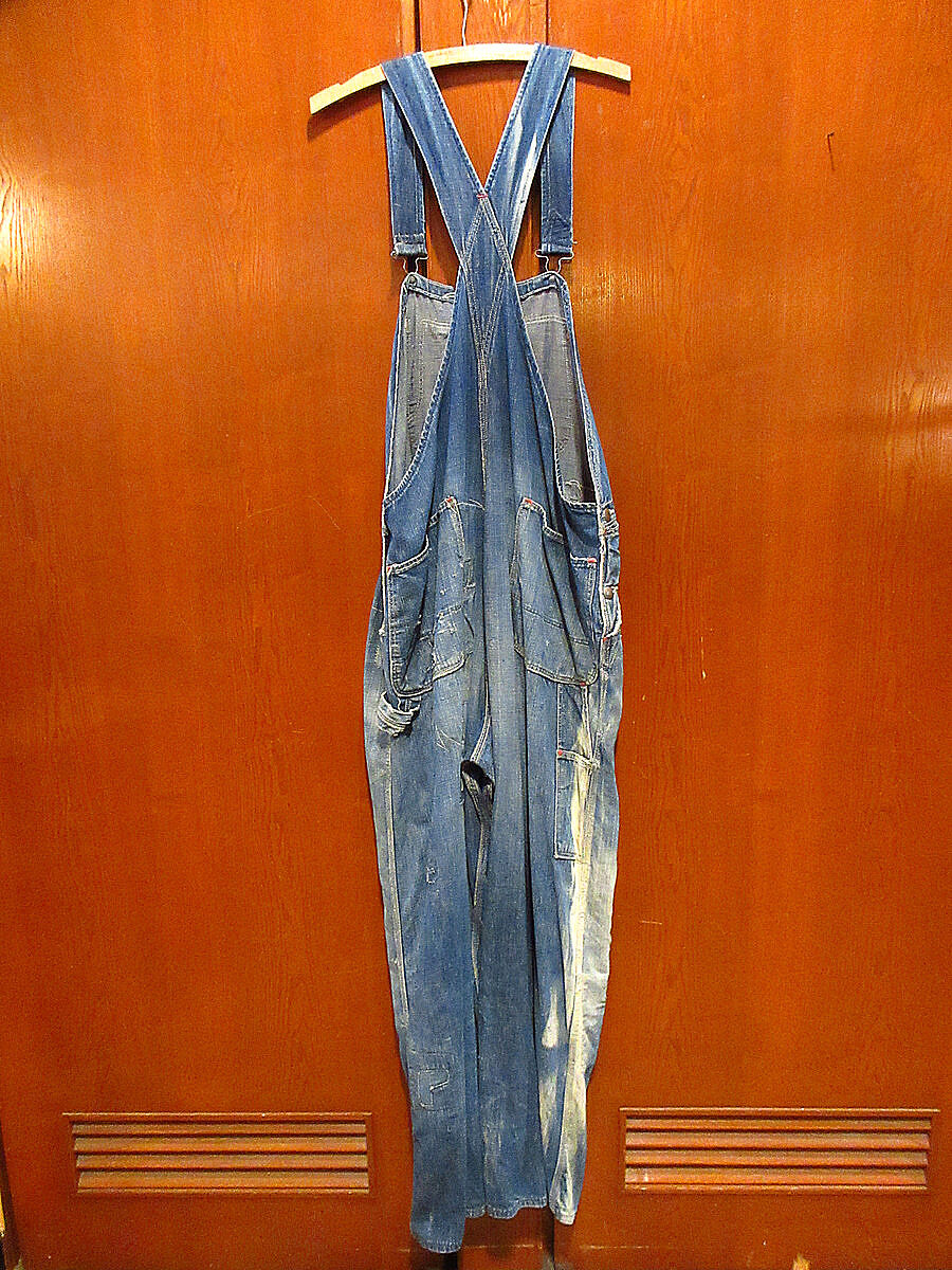 ビンテージ50's○POWR-HOUSEデニムオーバーオール実寸W108cm○220629i7