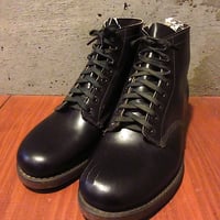 ビンテージ40’s50’s●DEADSTOCKプレーントゥワークブーツ黒size 7 1/2 E●260516d7-m-bt-26cmデッドストックショートブーツメンズ