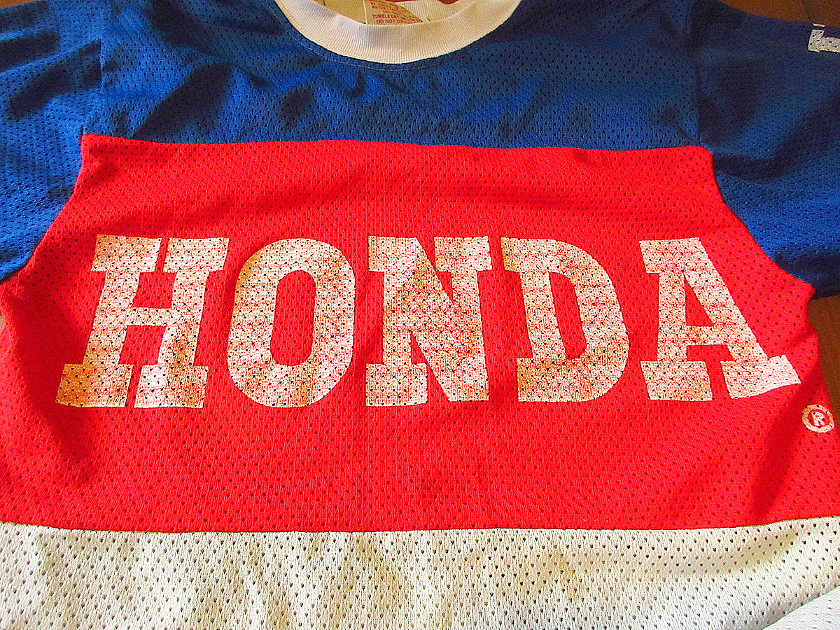 ビンテージ70's○HONDA LINEトリコロールモトクロスジャージsize