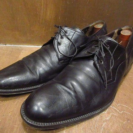 ビンテージ70’s●MADE IN ITALY FERRAGAMOプレーントゥシューズsize11 1/2D●220608m5-m-dshs-295cm革靴メンズレザー古靴1970s