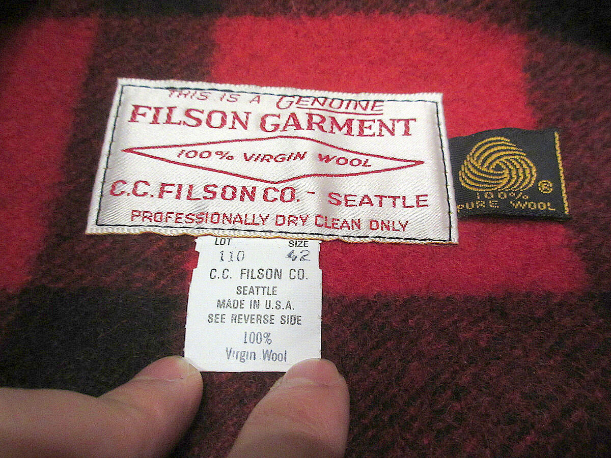 ビンテージ○FILSONバッファローチェックウールシングルマッキーノ
