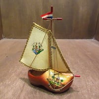 ビンテージ●HOLLANDスーベニアシップオブジェ●201110n7-obj オランダ帆船土産物置物工芸品