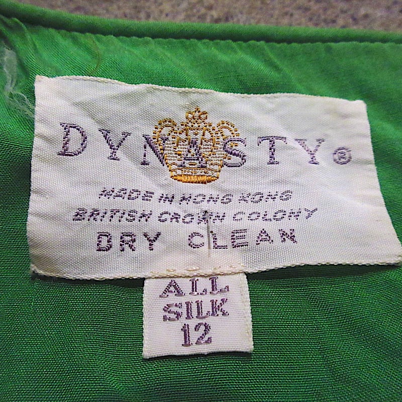 ビンテージ60's70's○DYNASTY花柄シルクノースリーブワンピース ビンテージ60's70's○DYNASTY花柄シルクノースリーブワンピース