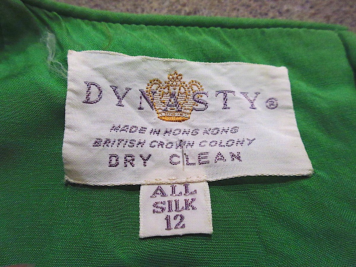 ビンテージ60's70's○DYNASTY花柄シルクノースリーブワンピース ビンテージ60's70's○DYNASTY花柄シルクノースリーブワンピース