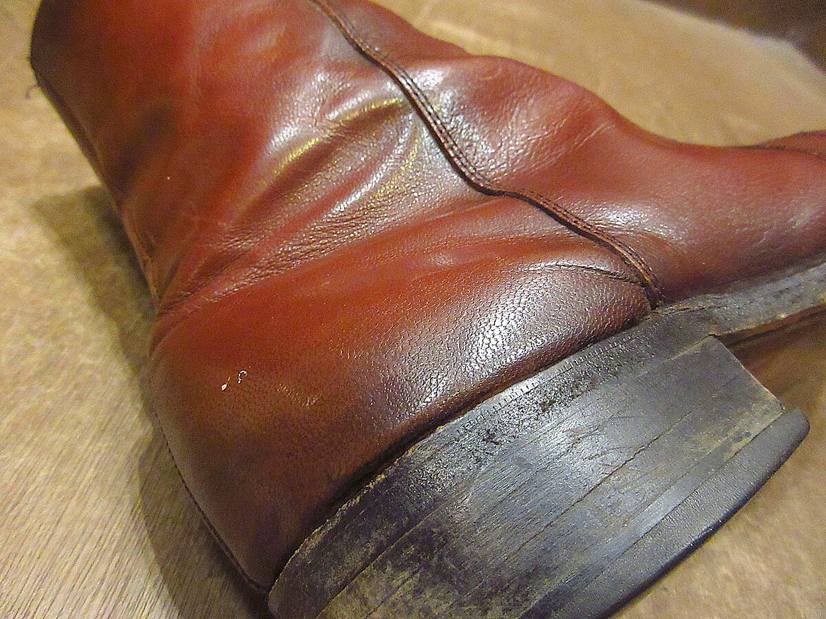 ビンテージ70's○FLORSHEIMサイドジップブーツ赤茶size 9 1/2 E○2208