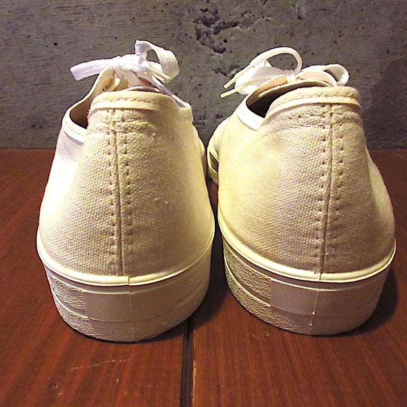 ビンテージ60's70's○DEADSTOCK キャンバススニーカー白size 10○2602