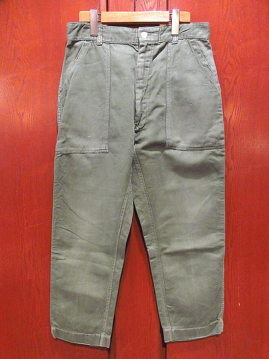 ビンテージ50's60's○U.S.ARMYコットンサテンベイカーパンツ実寸W76cm