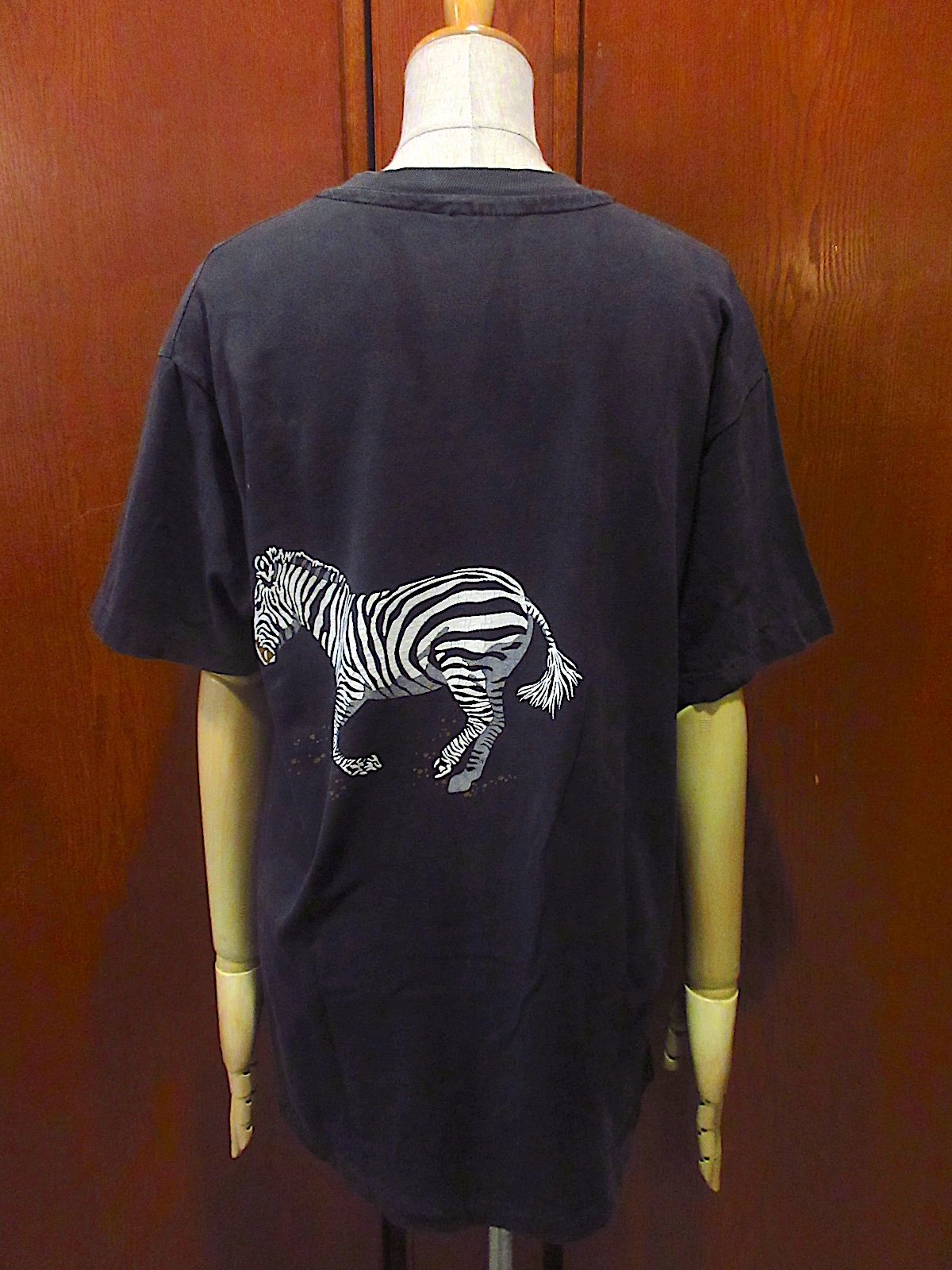 ビンテージ80's90's○ジブラプリントTシャツ黒size M○250515z2