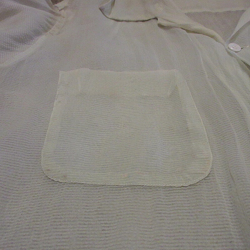 ビンテージ50's○ナイロンシアサッカーループカラーシャツsize M